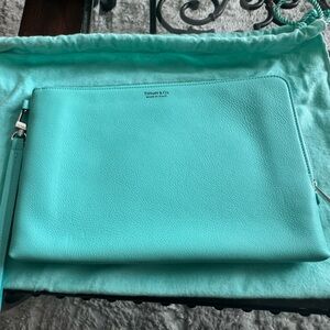 Tiffany & Co. Turquoise Leather Wristlet